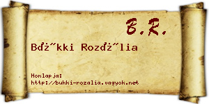 Bükki Rozália névjegykártya